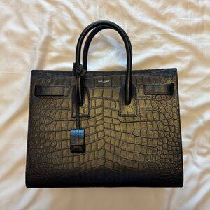 Saint Laurent Sac de Jour in Crocodile Embossed Leather Small